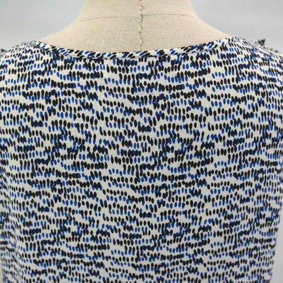 Ann Taylor Loft Women's Camisole Tie Front Blue White Black Size Medium Petite - Picture 10 of 13